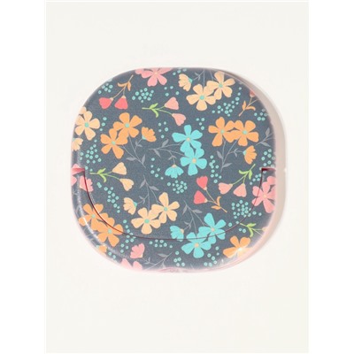 Зеркало карманное «Узор», с подставкой, 8×8 см, чёрное