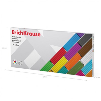 Пластилин  24цв 384гр. классический 61319 ErichKrause