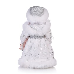 Сувенир музыкальный "Внучка деда мороза в белой шубе с поясом" с мелодией, 30 см