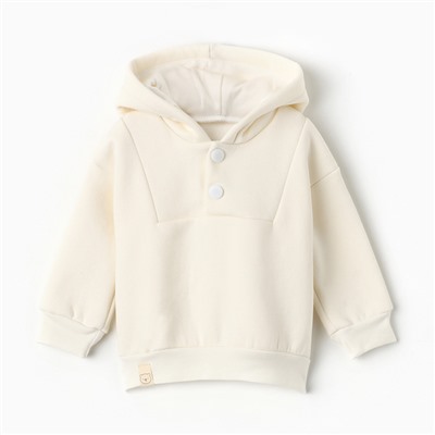 Толстовка детская «Крошка Я» Blueberry, рост 74-80 см, молочная