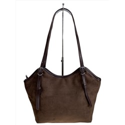 Женская сумка из искусственной замши, цвет шоколад