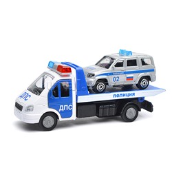 Набор из 2-х машин металл. Газель Эвакуатор 12,5см+ УАЗ Патриот 7,5см