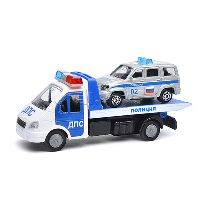 Набор из 2-х машин металл. Газель Эвакуатор 12,5см+ УАЗ Патриот 7,5см