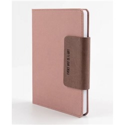 Ежедневник недатированный А5 288 стр. "ПАЛЕРМО" пудрово-розовый+кофейный, магнитный клапан 310181 Alpha-Trend