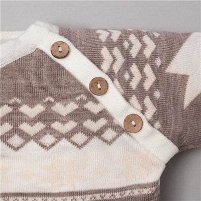 Комбинезон детский вязаный «Крошка Я. Снежинка», рост 86-92 см