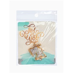 Брошь «Колокольчики», белая в золоте