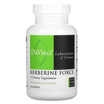 DaVinci Laboratories of Vermont, Сила берберина (Berberine Force), 60 капсул