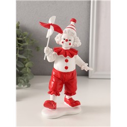 Фигурка полистоун «Клоун с ветерком», красно-белый, 10×7×18.5 см