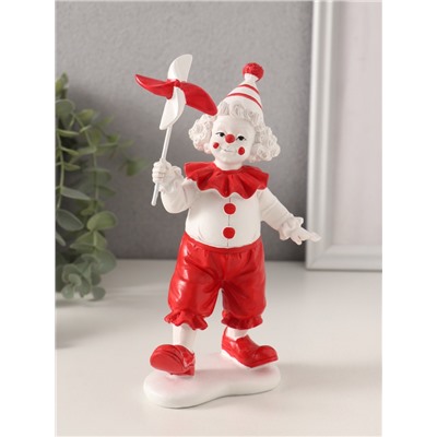 Фигурка полистоун «Клоун с ветерком», красно-белый, 10×7×18.5 см