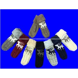 Варежки женские двойные внутри с мехом арт. А 116