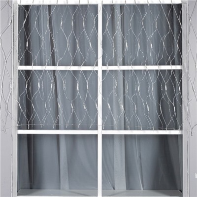 Гирлянда «Сеть» 1.2×1.5 м, IP44, УМС, прозрачная нить, 36 LED, свечение тёплое белое, мерцание белым 24 В