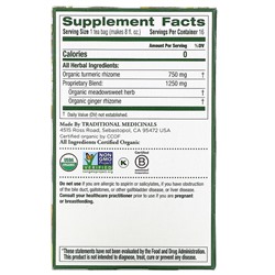 Traditional Medicinals, Органическая куркума с таволгой и имбирем, без кофеина, 16 чайных пакетиков в упаковке, 32 г (1,13 унции)