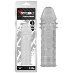 Прозрачная реалистичная насадка на пенис Extra Texture Sleeve - 16,2 см.