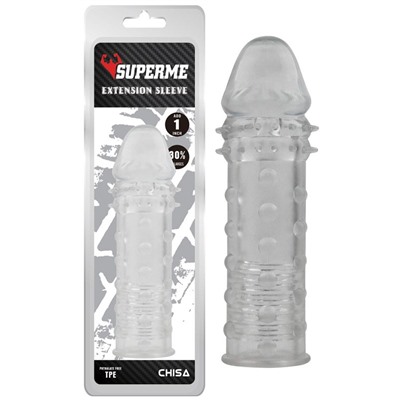 Прозрачная реалистичная насадка на пенис Extra Texture Sleeve - 16,2 см.