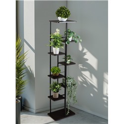 Подставка для цветов Greengo, 8 полок, 36×23×136 см, напольная, каркас металл, полки МДФ, чёрная