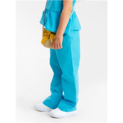 Брюки для девочки, MINAKU, голубые, рост 140 см