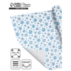 Бумага упаковочная новогодняя крафтовая «Снежинки», 50×70 см
