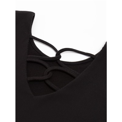 Топ с сеткой женский MINAKU: Casual Collection, чёрный, размер 40