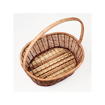 УЦЕНКА Корзина плетёная, 30×25×12/37 см, бамбук, лоза, МИКС