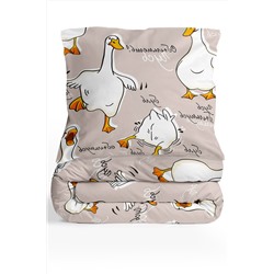 КПБ Павлинка Гусь обнимусь (бежевый) бязь 1,5 сп. с 1 нав. 70*70