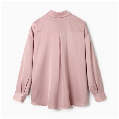 Блузка женская шелковая MIST plus-size, размер 52, цвет пыльная роза