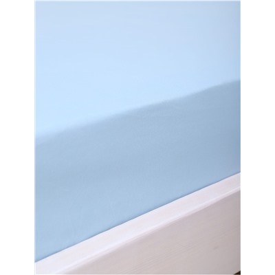 Простыня из полисатина гладкокрашенного - Голубой