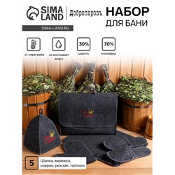 Набор банный портфель 5 предметов "Ушел в баню", серый