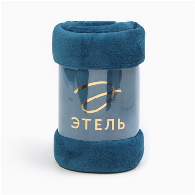 Плед «Этель», 180×200 см, корал-флис, тёмно-синий