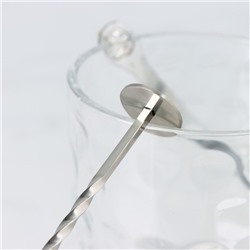 Ложка барная с мадлером из нержавеющей стали, длина 31 см, серебристая