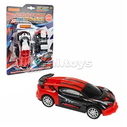 Машинка пластмассовая инерционная "Авария на трассе" Гонка красная (pull back) CRD 25x18,2x5,2см,