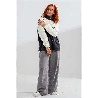 7490О толстовка женская (Серо-молочный)