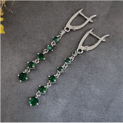 Серьги висячие посеребрение с фианитами, коллеция "Дубай", арт. 847.689