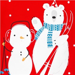 Боди детское «Крошка Я» Happy winter, рост 68-74 см, красное