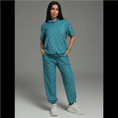 Костюм Суфле (Махра петроль сердечки)