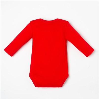 Боди детское «Крошка Я» Happy winter, рост 68-74 см, красное