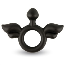 Черное эрекционное кольцо с крыльями Rooster Jeliel Angel