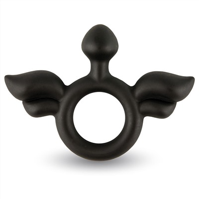 Черное эрекционное кольцо с крыльями Rooster Jeliel Angel