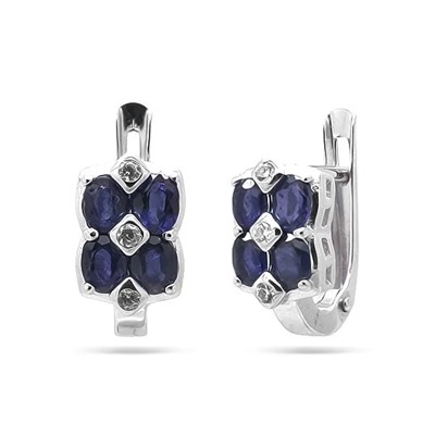 Серьги из серебра сапфир, SL-RIC27