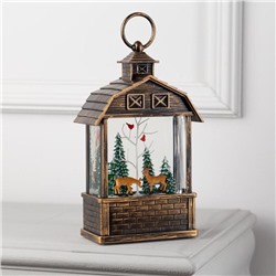 Светодиодная фигура «Олени в лесу» 14×24×8 см, пластик, батарейки ААх3 (не в комплекте), USB, свечение тёплое белое