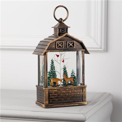 Светодиодная фигура «Олени в лесу» 14×24×8 см, пластик, батарейки ААх3 (не в комплекте), USB, свечение тёплое белое