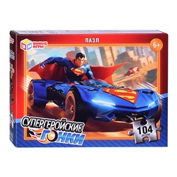 Пазлы 104 "Супергеройские гонки" 190х141х35 мм.