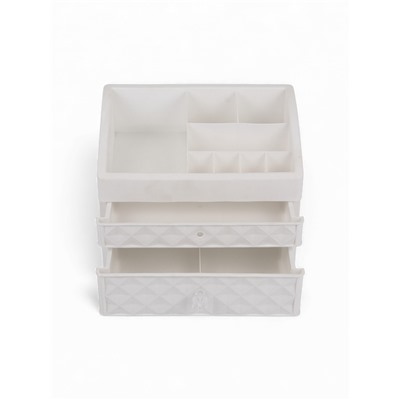 УЦЕНКА Органайзер 3-х уровн 8секц с 2 ящик 25*16,5*20см White line бел к/кор