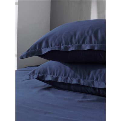 Наволочка SL Home Tencel, 50×70+3 см, синяя, тенсель, эвкалиптовое волокно 100%