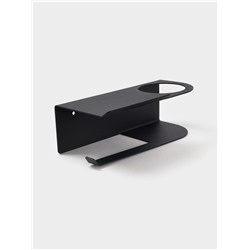 Держатель для туалетной бумаги с полочкой с отверстием для освежителя, чёрный