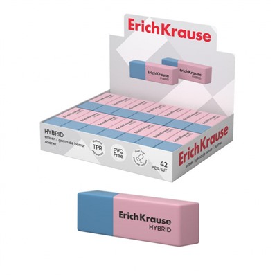 Ластик EK35749 красно-синий 54х18х7,5 мм для разных типов бумаг ErichKrause