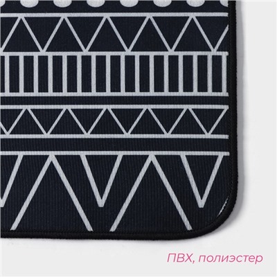 Коврики для ванной и туалета Доляна «Марокканский», 2 шт., 50×80, 40×50 см, чёрно-белые