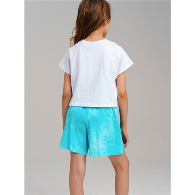 Комплект трикотажный для девочек: фуфайка (футболка), шорты