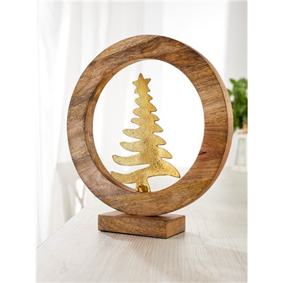 Сувенир интерьерный в деревянном кольце «Ель», 30×8×33 см