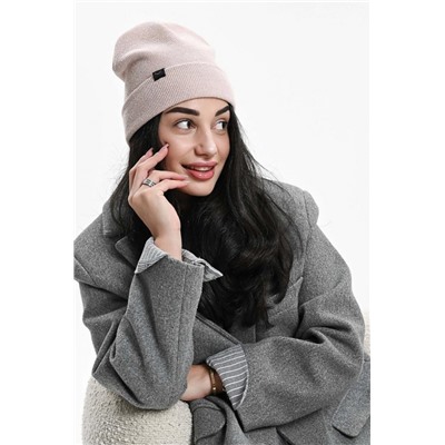 Шапка теплая в рубчик (Розовый)