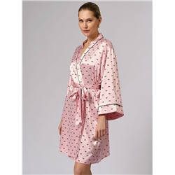 Omsa Халат OmD 0410D PINK LOVE Халат принт. женский (с запахом укороченный), PL